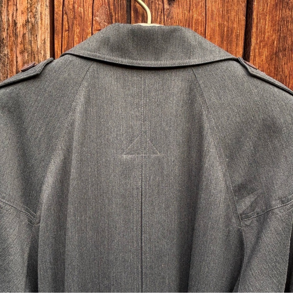 Michelle Stuart Gray Trench Coat and Belt with Zip-in Lining Size 14 - Picture 6 of 13